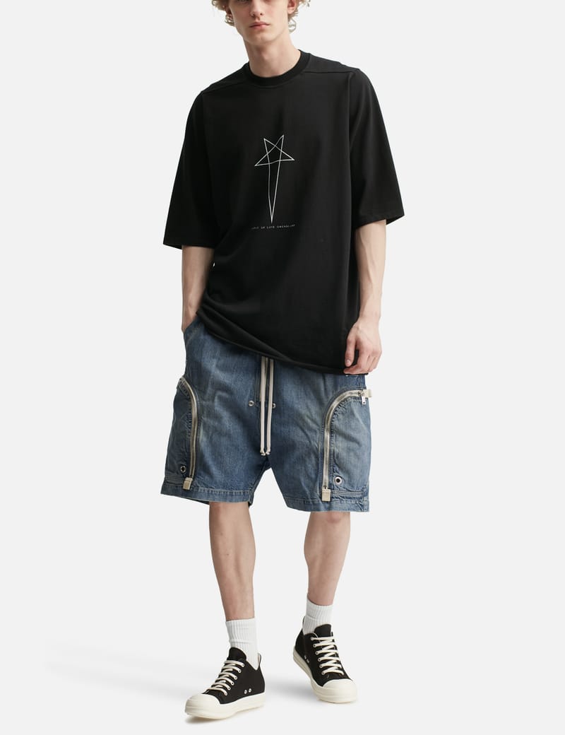 Rick Owens Drkshdw Bauhaus Pods - Washed indigo knee-length drop