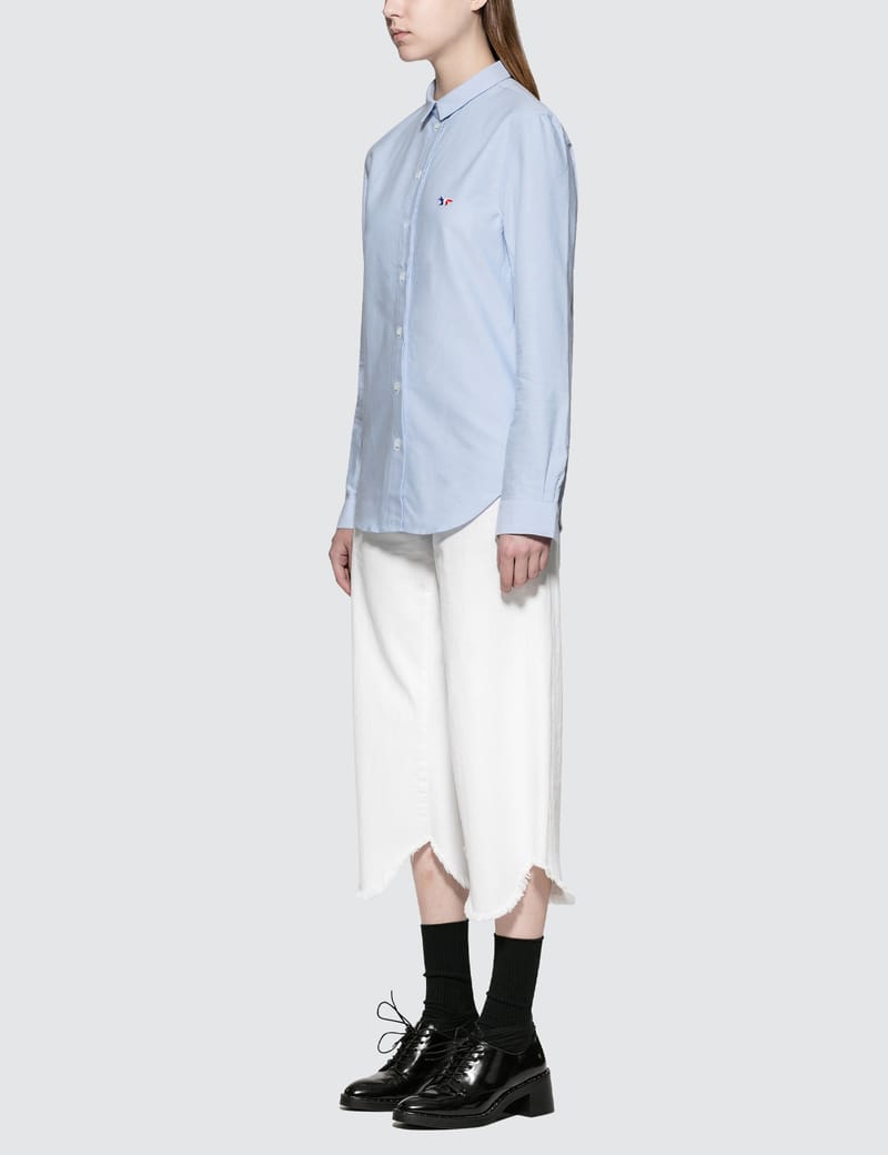 Maison Kitsuné - Tricolor Fox Patch Classic Oxford Shirt | HBX