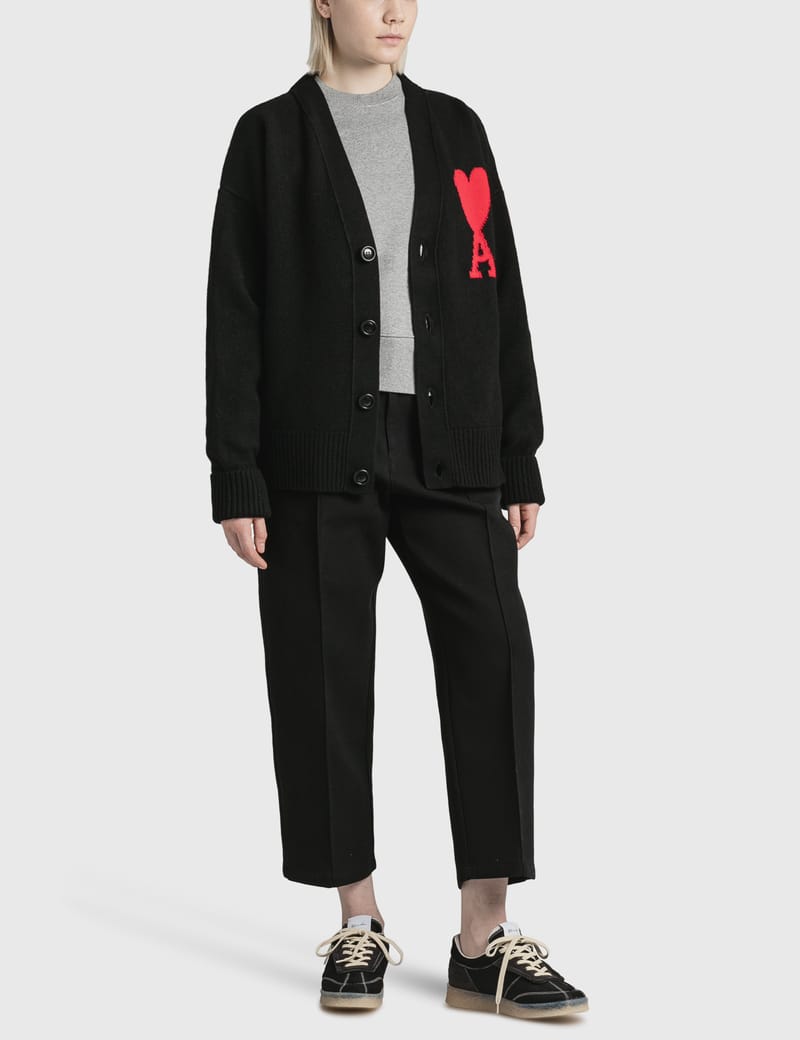 ami オーバーサイズカーディガン 黒 ハートロゴMサイズ ami オーバーサイズカーディガン 黒 ハートロゴMサイズ AMI