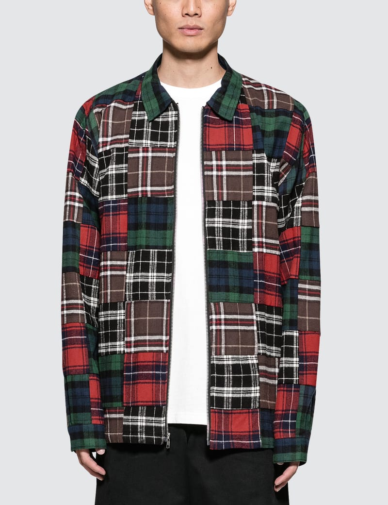 Vintage Stussy Patchwork Pattern Checkered Flannel Shirt