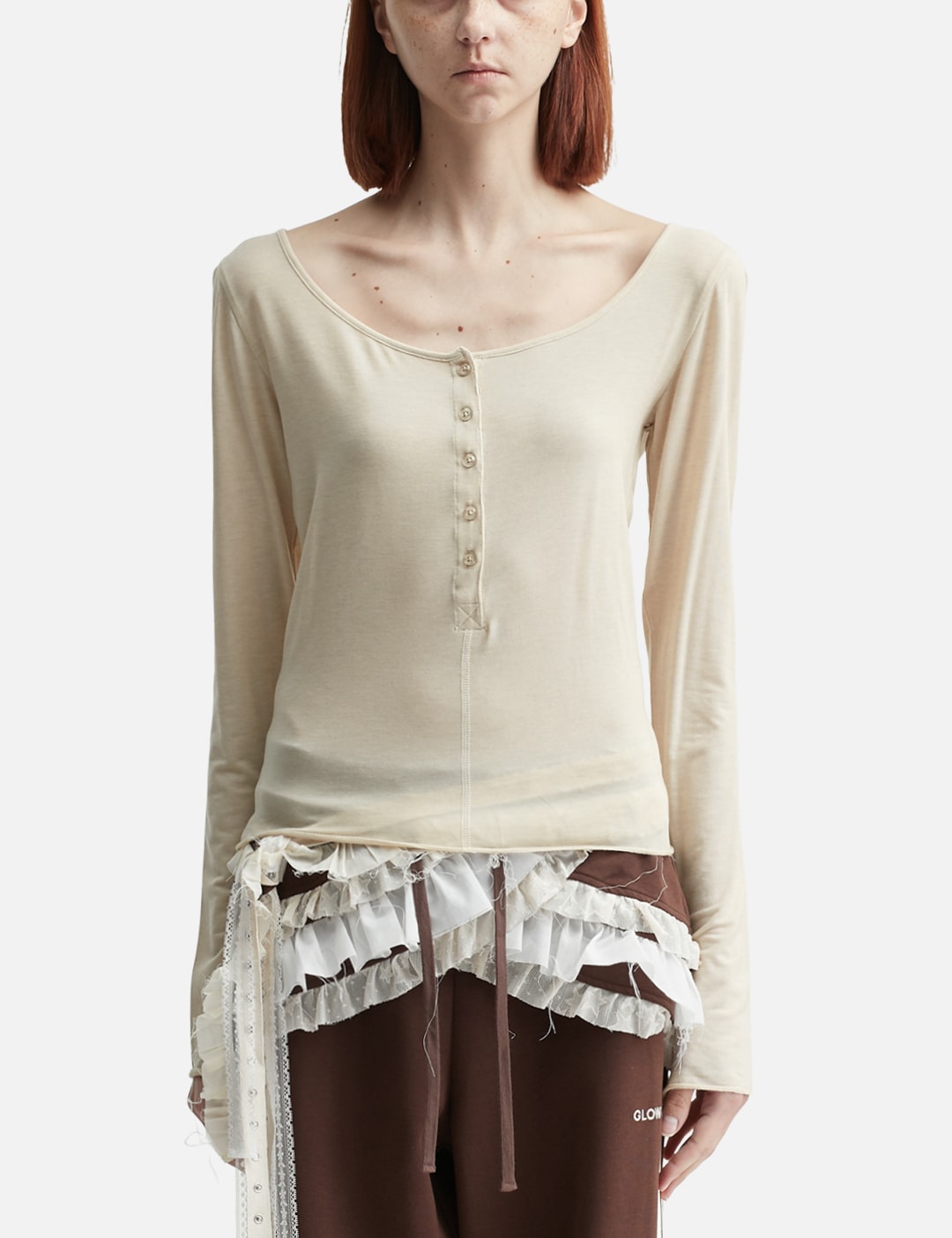 Fade Button White Glowny - FADE BUTTON LONG SLEEVE | HBX