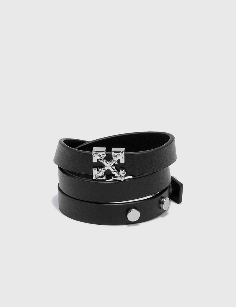 Off-White™ - Silver Arrow Leather Bracelet | HBX - Globally