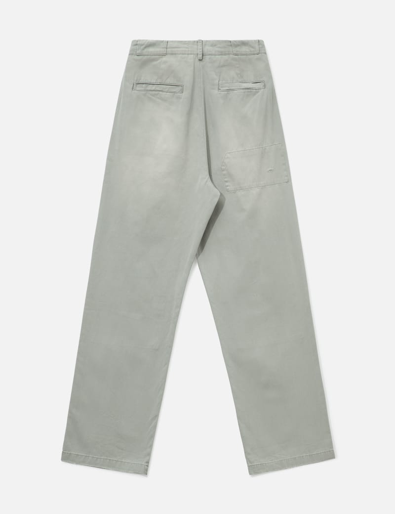 Basketcase Lax Grey Work Pants - Distressed cotton work pants in