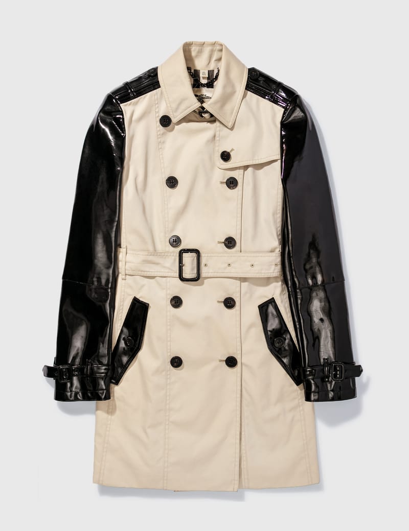 Burberry trench with sales leather