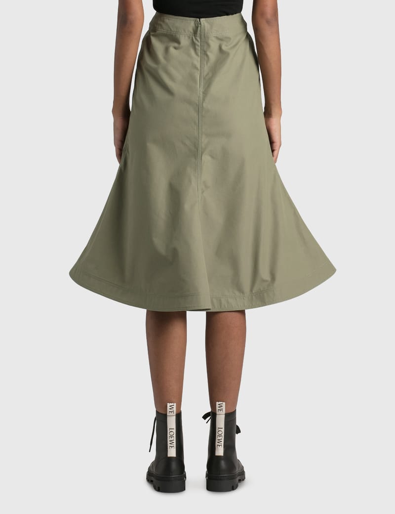 【関税&送料込】Loewe Skirt Loewe Suede Skirt in Red | FWRD