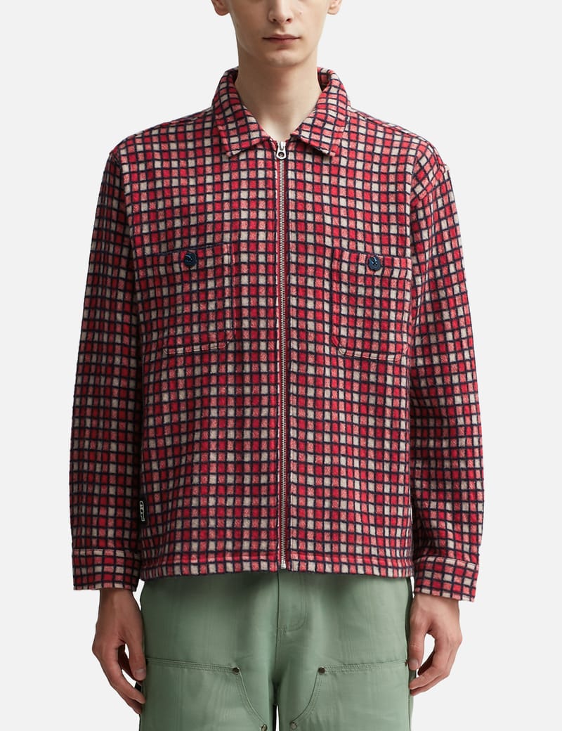 Brain Dead - Check Mate Flannel Zip Shirt | HBX - Globally Curated