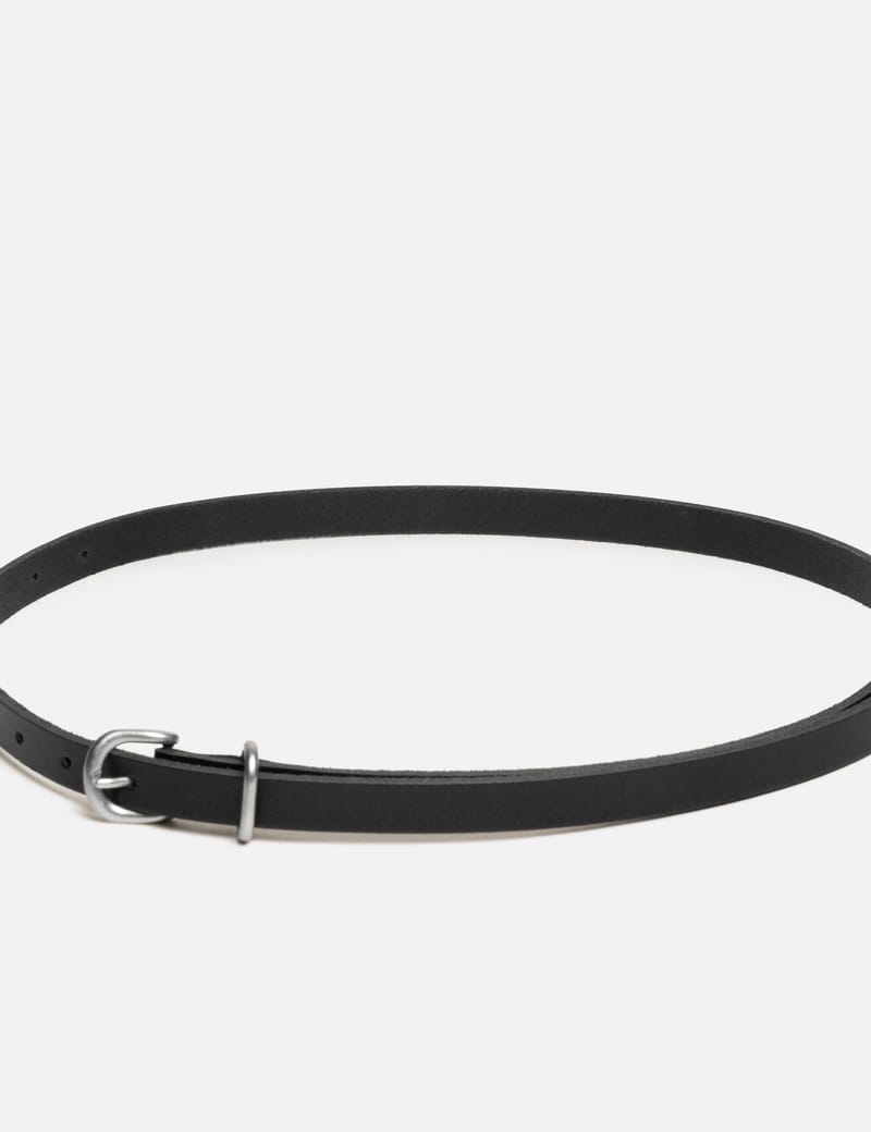 Hender Scheme Tail Belt - Black cowhide belt with metallic buckle