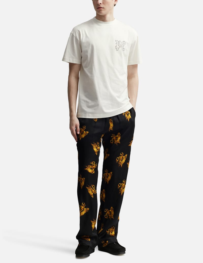 Tシャツ・カットソー Palm Angels PA Monogram Over T-Shirt in Off White Palm Angels PA Monogram-embroidered T-shirt | White | FARFETCH