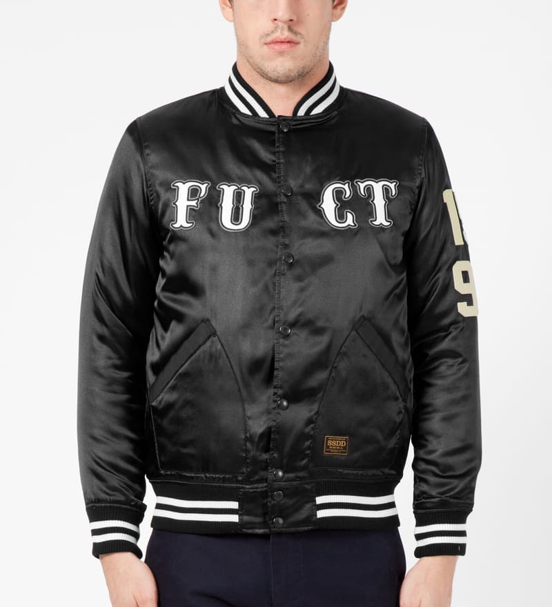 FUCT SSDD - Black Satin Stadium Jacket | HBX - Globally Curated