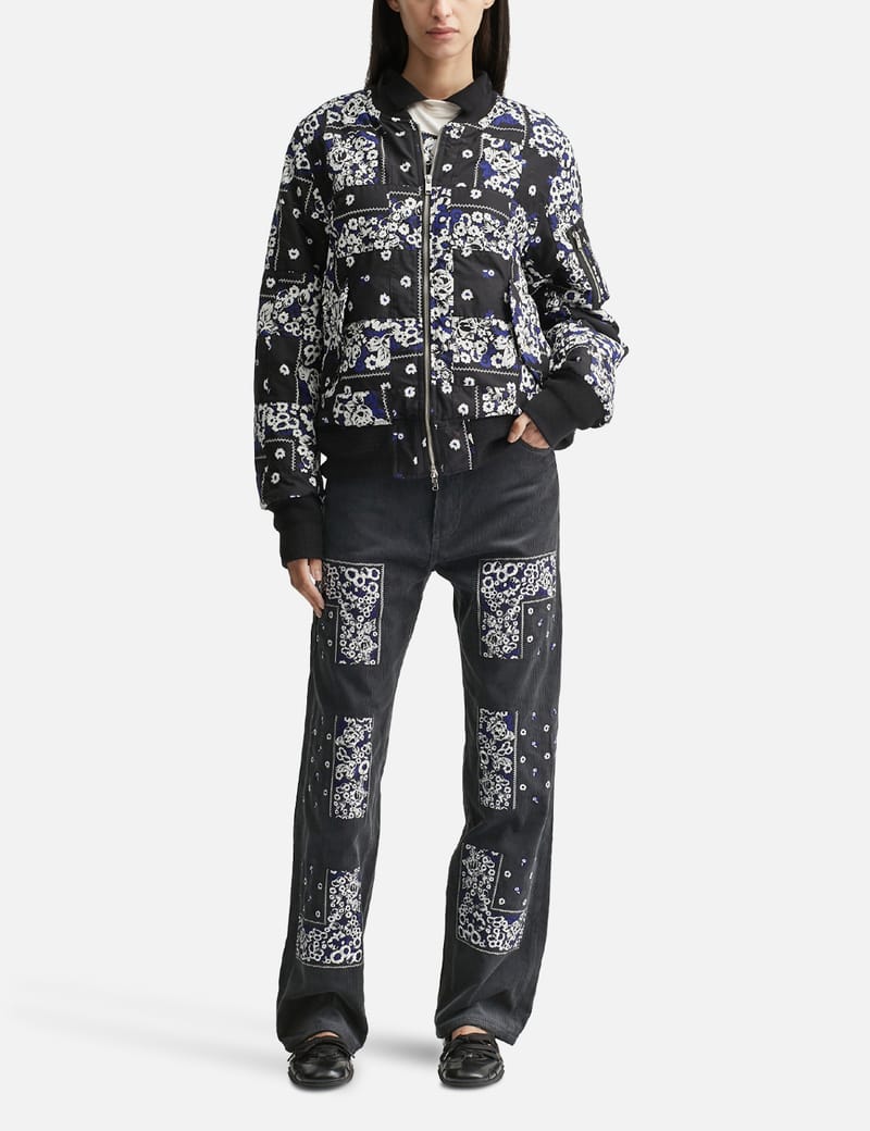 NÒMARHYTHM TEXTILE Overdyed Patchwork Bandana Flight Jacket