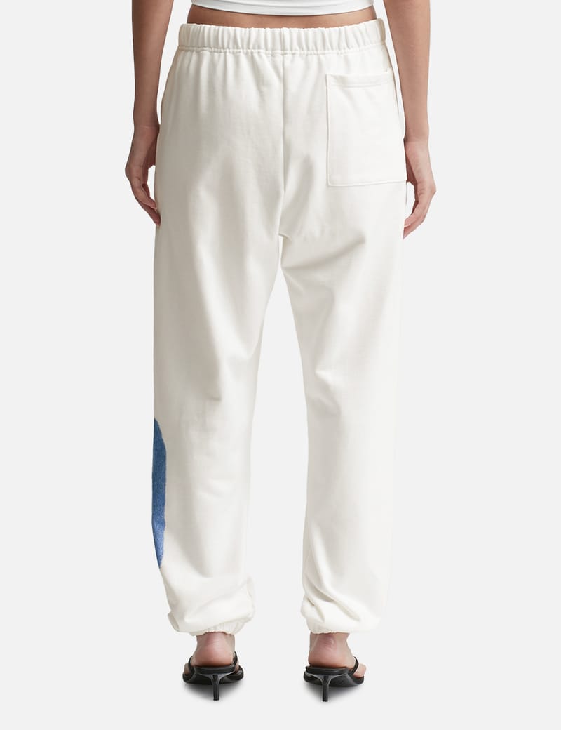 White cinched sweatpants hot sale