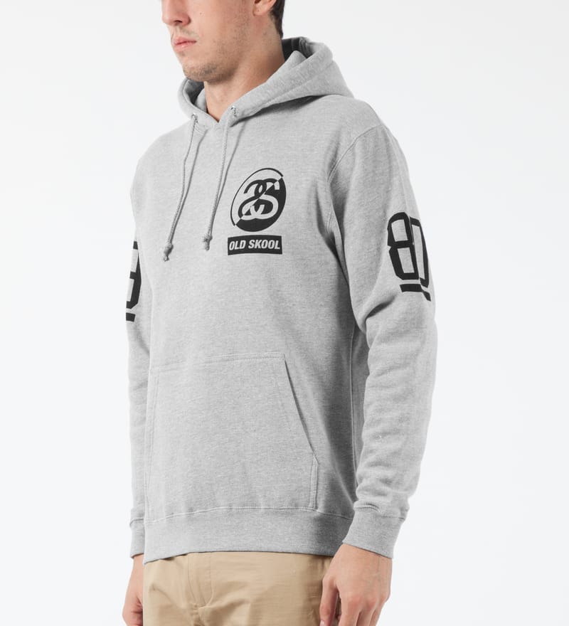 Stüssy - Heather Grey SS Old Skool Hoodie | HBX