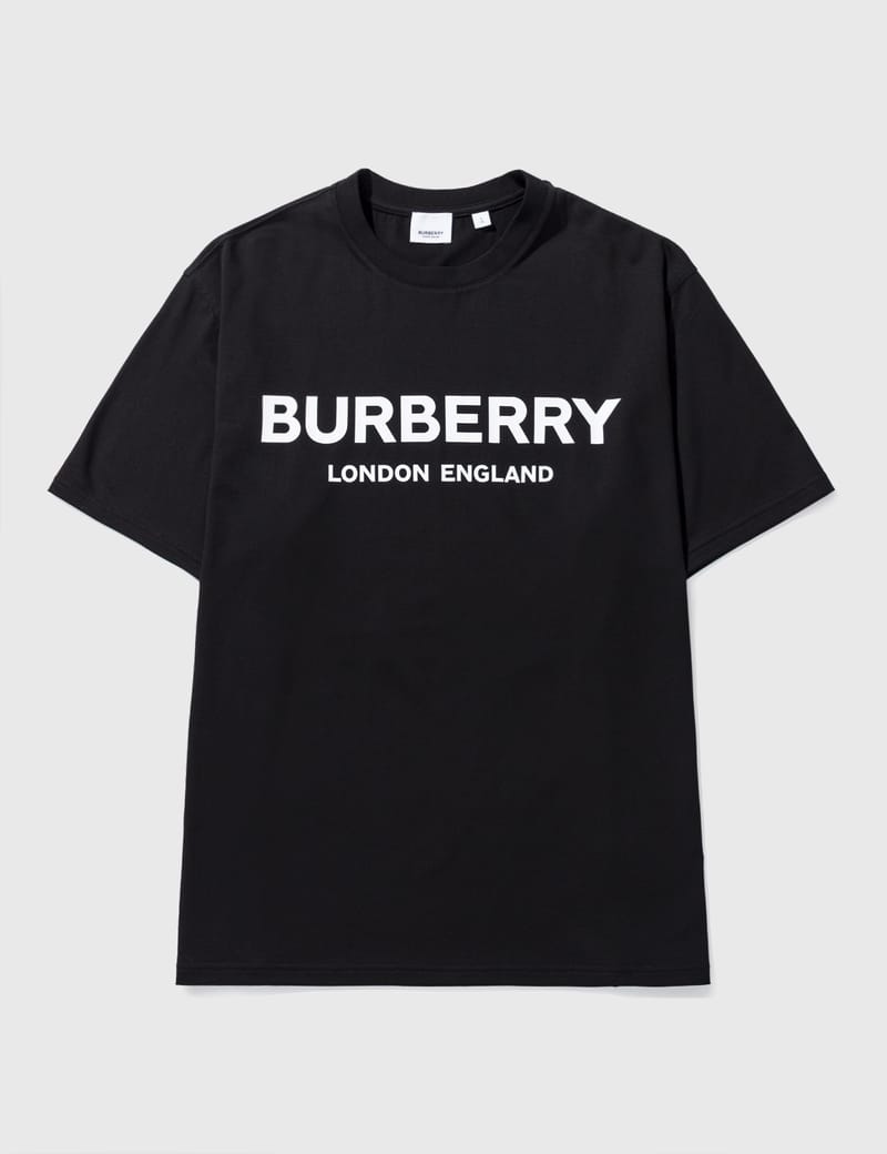 ★Burberry★ Globe Graphic Print Short Sleeve T-Shirt Black Burberry - Embroidered Globe Graphic Cotton Oversized T