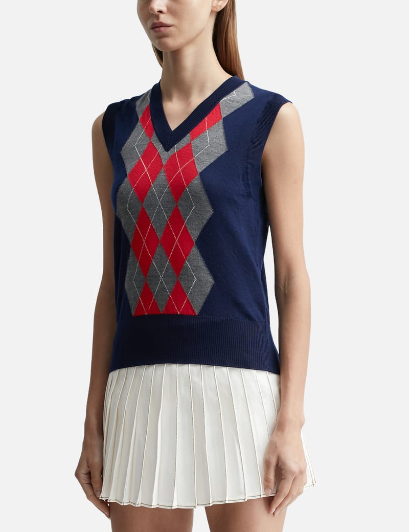 Ami - Sleeveless Argyle Sweater | HBX - Globally Curated Fashion