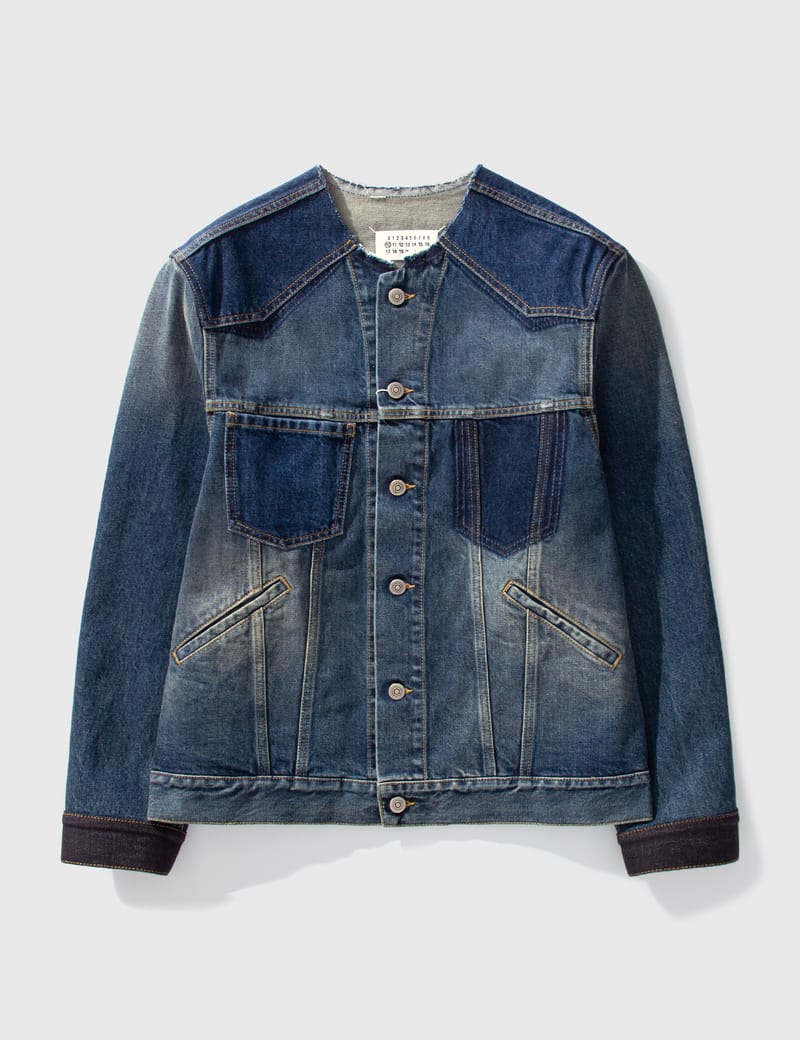 Maison Margiela - Denim Collarless Jacket | HBX - Globally Curated