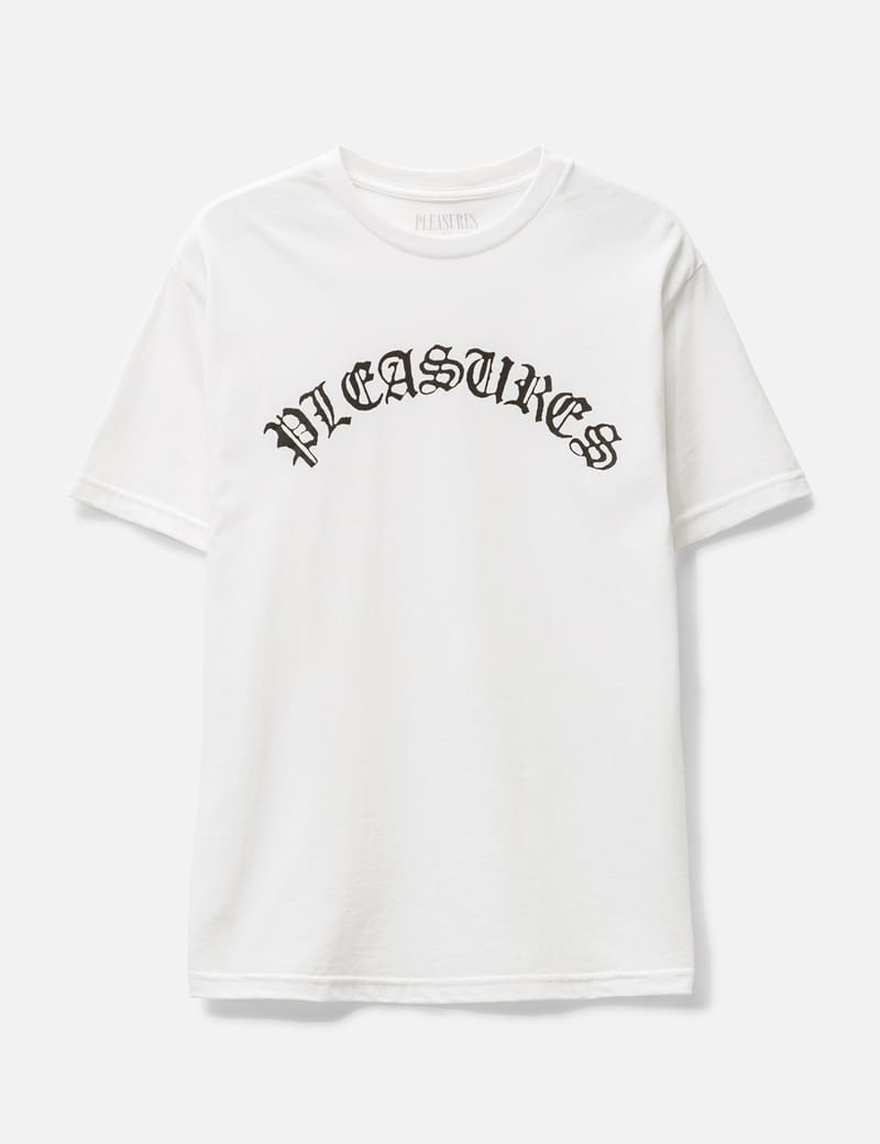 Pleasures - Old E Logo T-shirt | HBX - Globally Curated Fashion