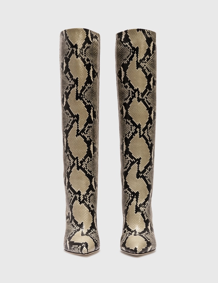 Paris Texas - Python Printed Leather Block Heel Boot | HBX