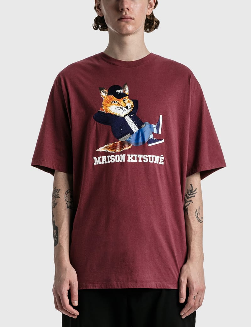 MAISON KITSUNE ドレスド フォックス イージー Tシャツ メゾンキツネ - ドレスド フォックス プリント イージー Tシャツ