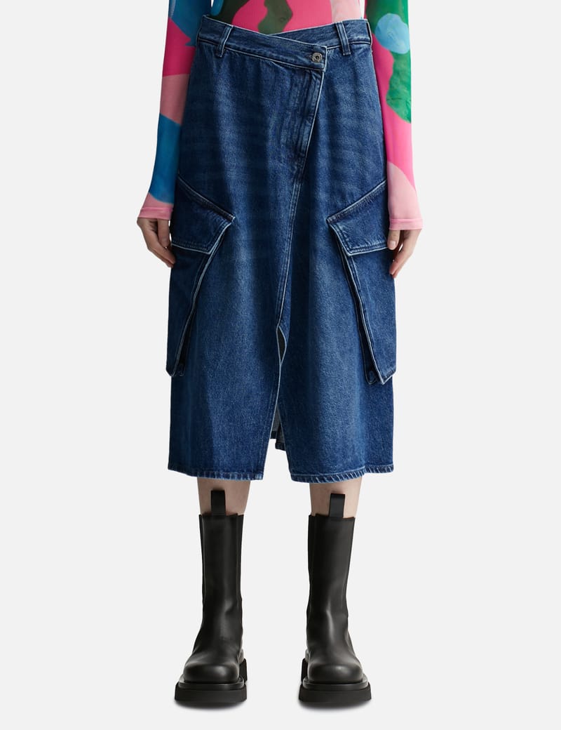 JW Anderson - CARGO MIDI DENIM SKIRT | HBX - Globally