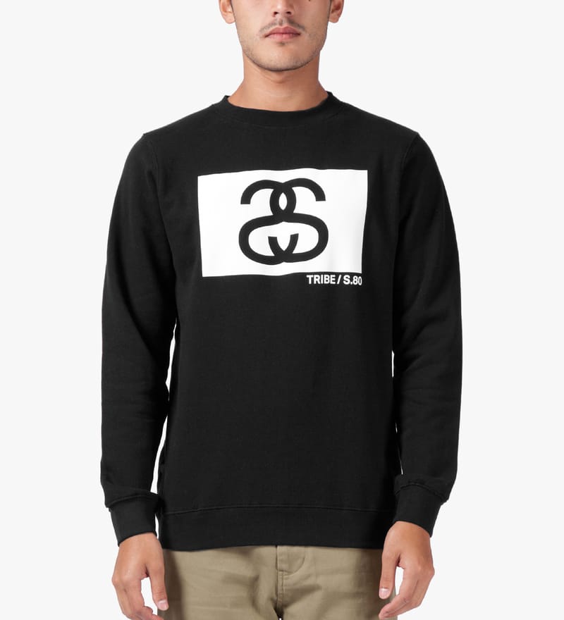 Stüssy - Black S/S Tribe Box Crew Sweater | HBX - Globally Curated