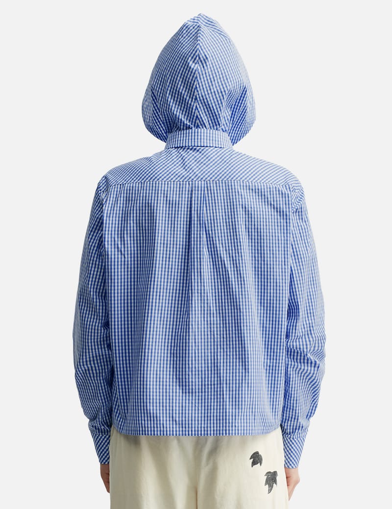 MASU hooded B.D shirt 25ss サイズ44 MASU(エムエーエスユー)のHOODED B.D. SHIRT BLUEの通販