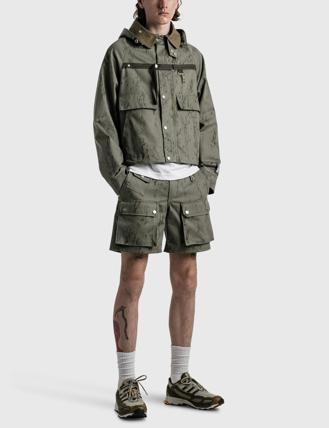 Reese Cooper - Cotton Herringbone Cargo Shorts | HBX - Globally Curated ...