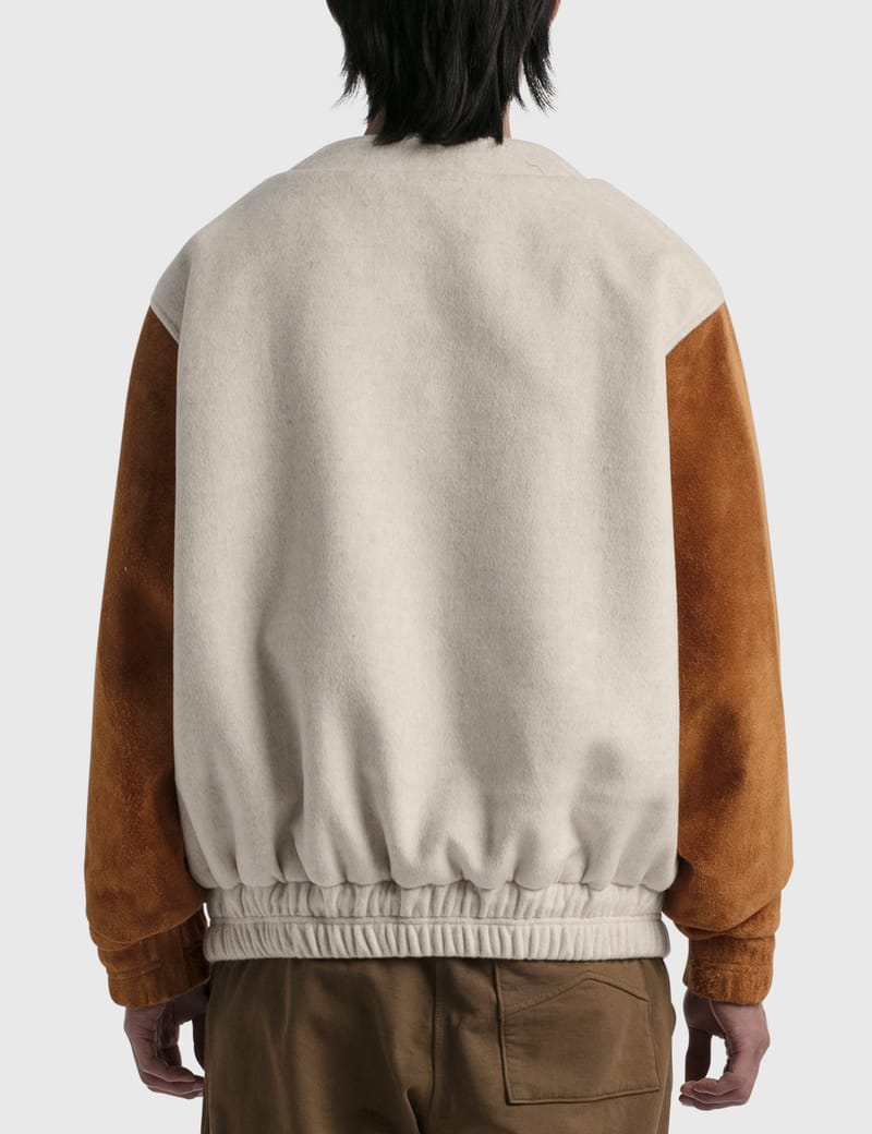 RHUDE Souvenir Embroidered Bomber Jacket | Brown | FARFETCH