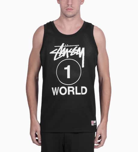Stüssy - Black One World Mesh Tank Top | HBX