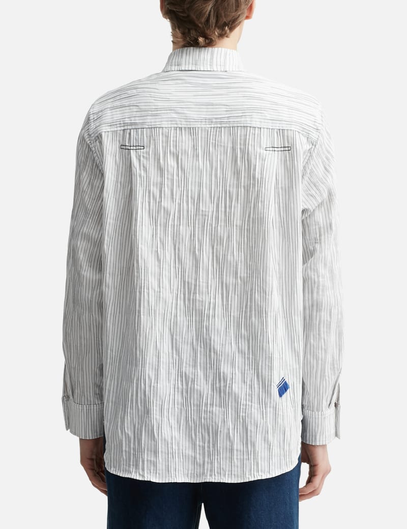 Ader Error - Pleat Detail Stripe Long Sleeve Shirt | HBX