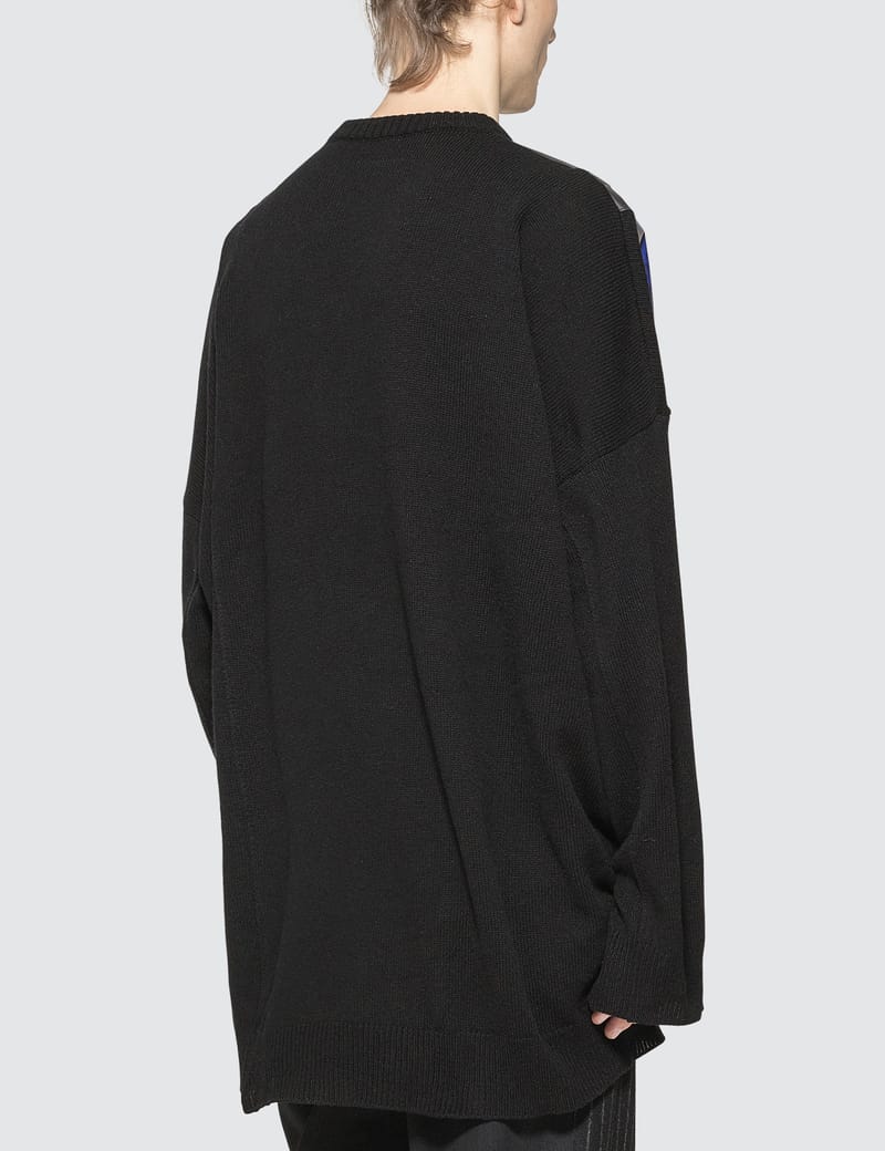 Raf Simons - Printed Shoulder Patches Oversized Sweater | HBX