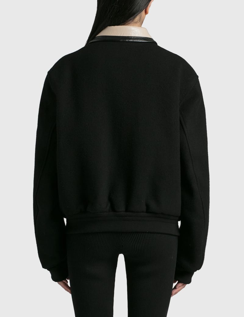 Recto - バトラー フェイクレザー コントラストカラー ウール Recto - バトラー フェイクレザー コントラストカラー ウール