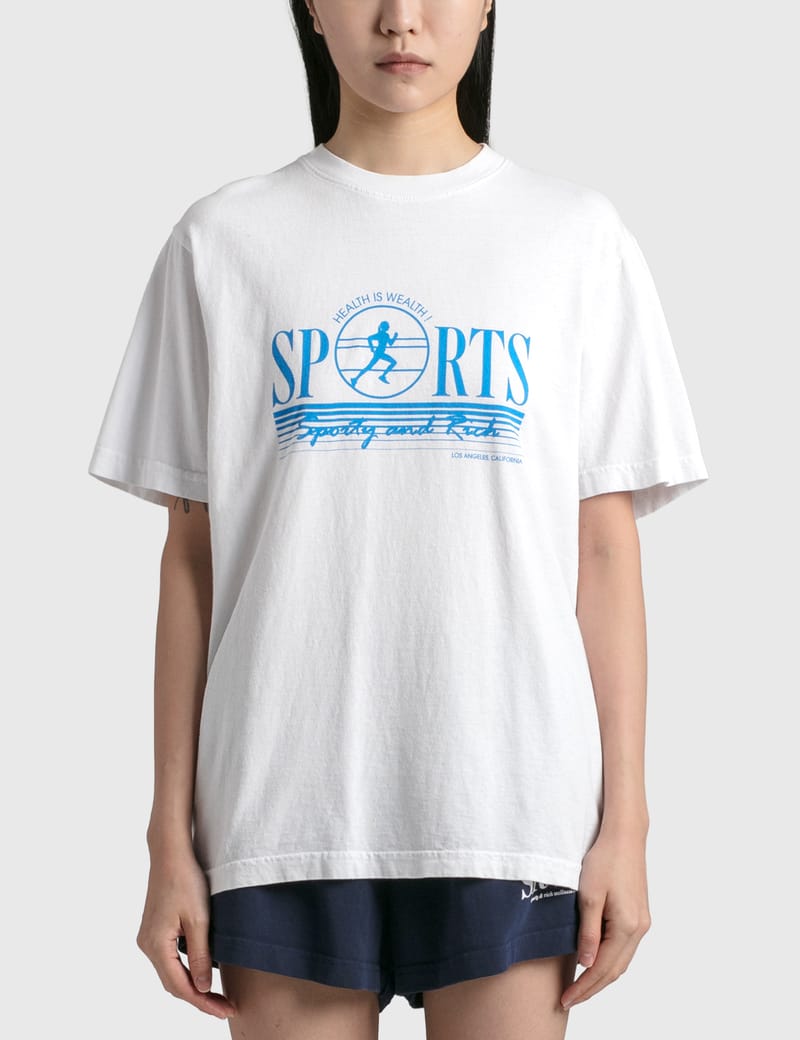【Sporty & Rich】 Health T-Shirt White (TS833WH) Health & Fitness T-Shirt - White/Navy – Sporty & Rich