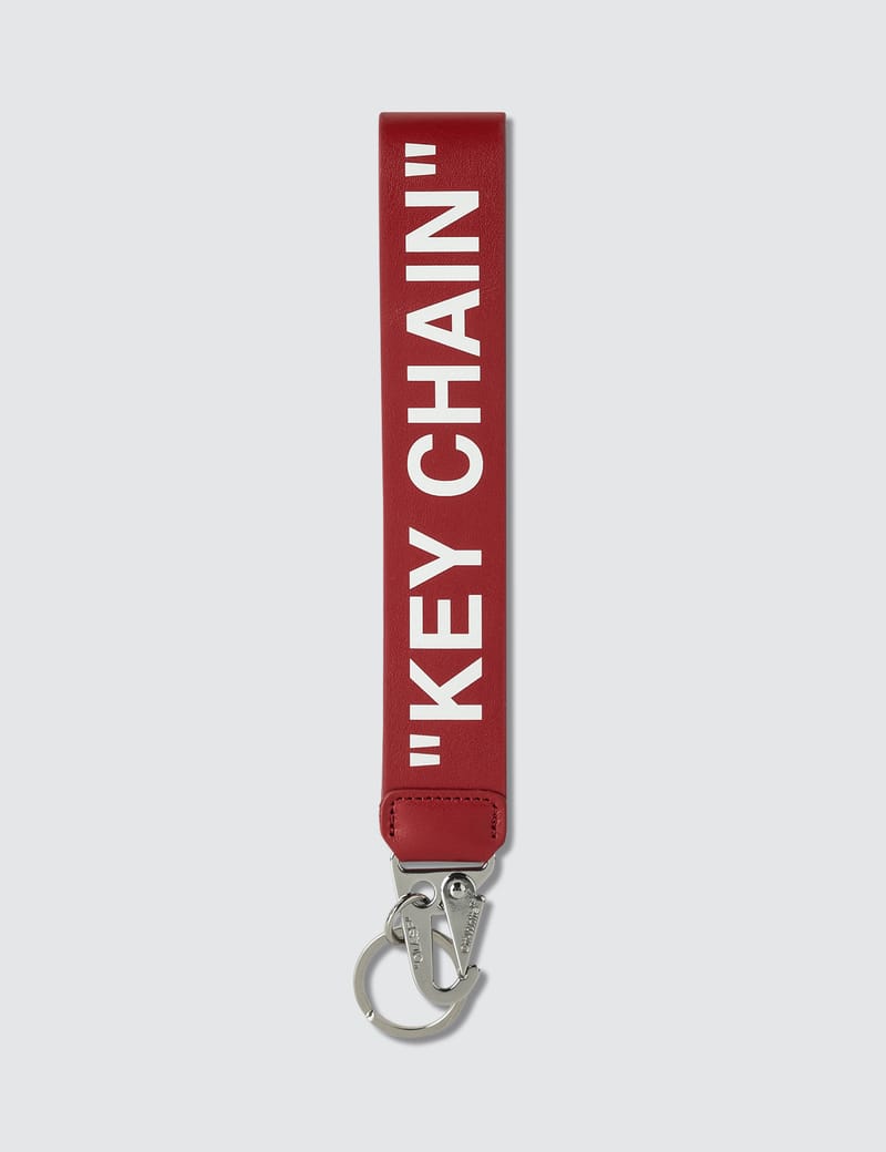 【 Off-White 】 レザーキーチェーン QUOTE KEY CHAIN Off-White™ - Quote Leather Key Chain | HBX