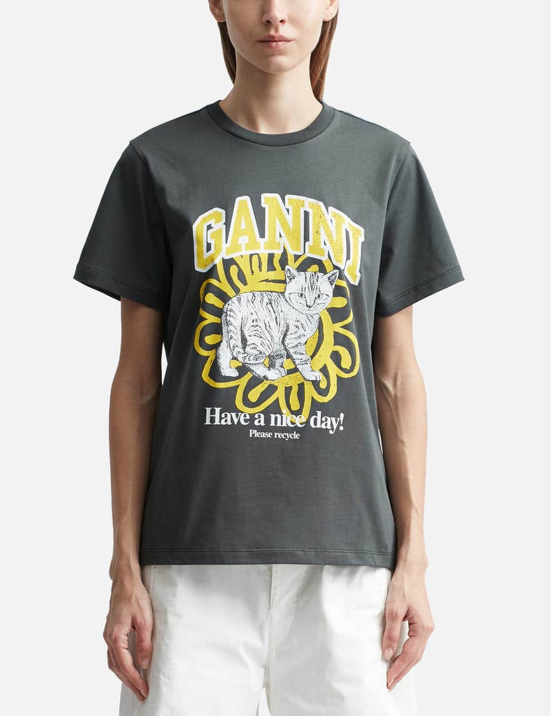 Ganni - リラックス キャット Tシャツ | HBX - ハイプビースト ...