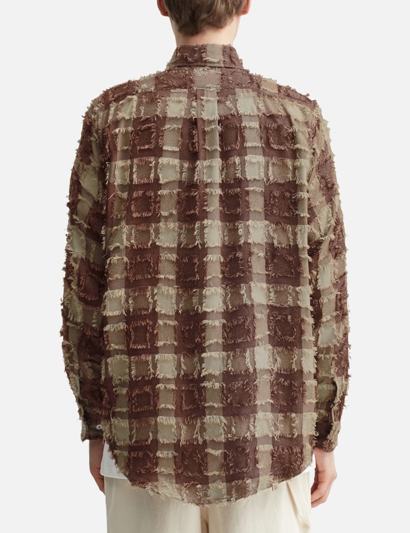 Lorenz - Checked Fringe Shirt In Brown | HBX