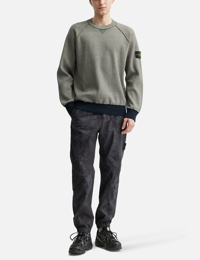 【STONE 】Logo brushed cotton wool sweatshirt 2color Stone Island - Bi-Color Knit Sweater | HBX - Globally