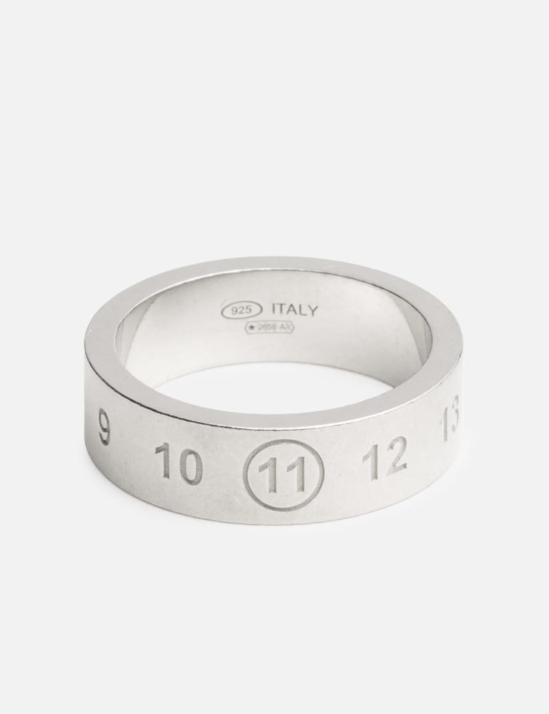Maison Margiela Logo Wide Ring - Silver wide-band with engraved
