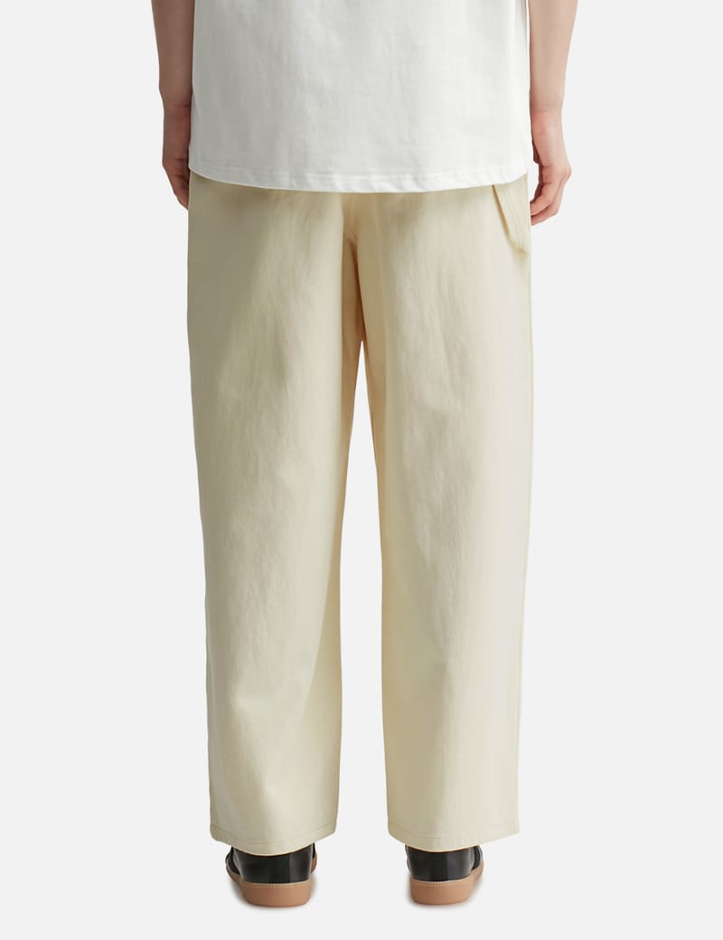 Lorenz - Uniform Pleated Wide Leg Pant In Ecru | HBX