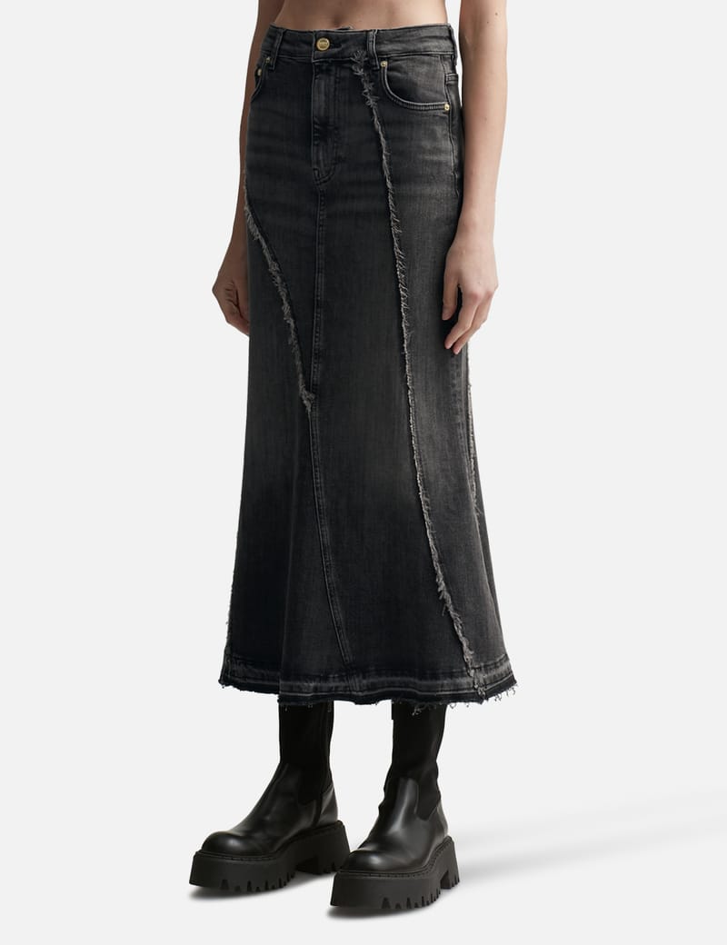 スカート Ganni FW25 DENIM LONG SKIRT (J17596779 055) GANNI A-line Denim Skirt | Blue | FARFETCH