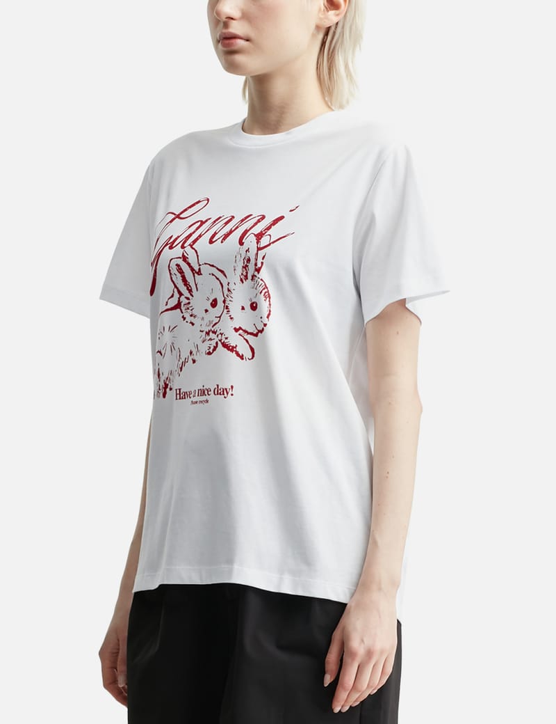 Ganni - Basic Jersey Bunnies Relaxed T-shirt | HBX