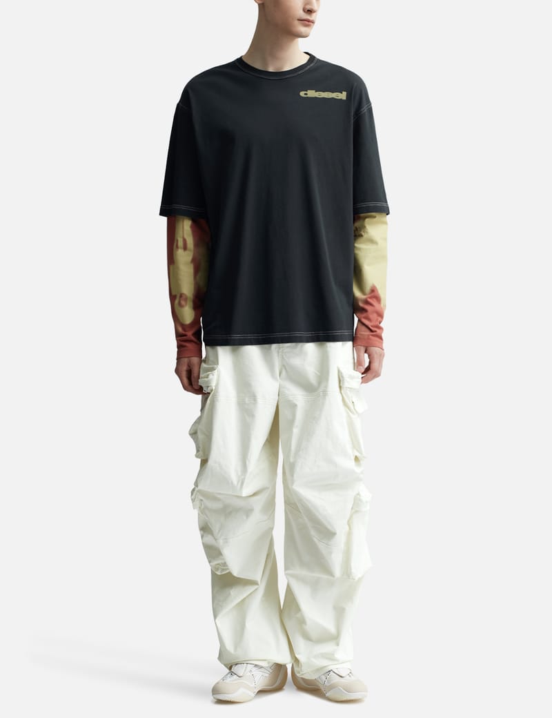 Diesel - Cargo pants in stretch cotton satin | HBX Diesel - Cargo pants in stretch cotton satin | HBX