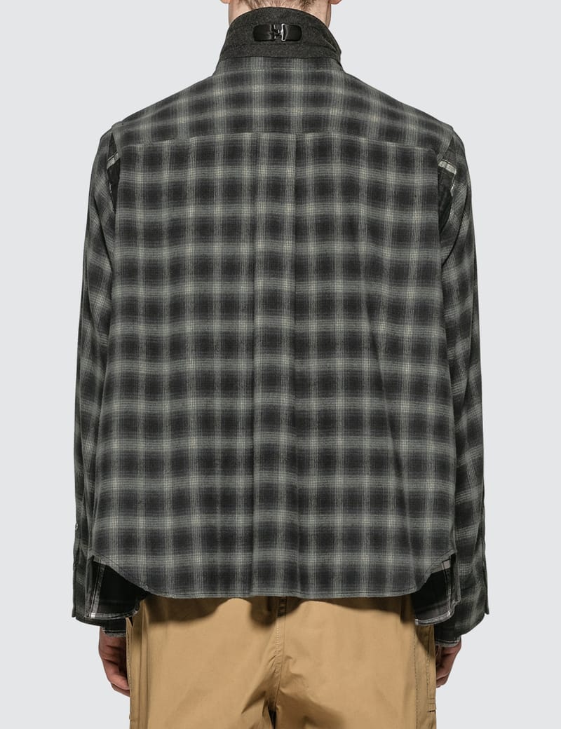 Sacai - Ombre Check Shirt | HBX - Globally Curated Fashion