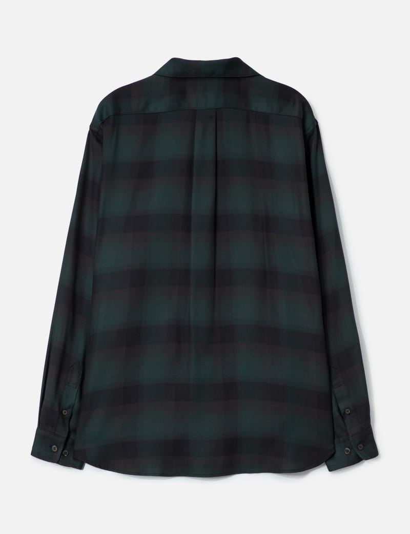 SUGARHILL Plaid Open Collar Shirts - Lightweight rayon camp shirt