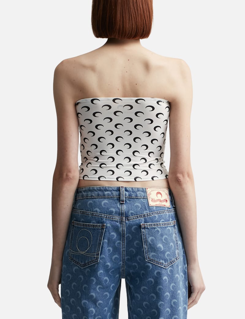 Marine Serre - Moon Printed Jersey Second Skin Tube Top