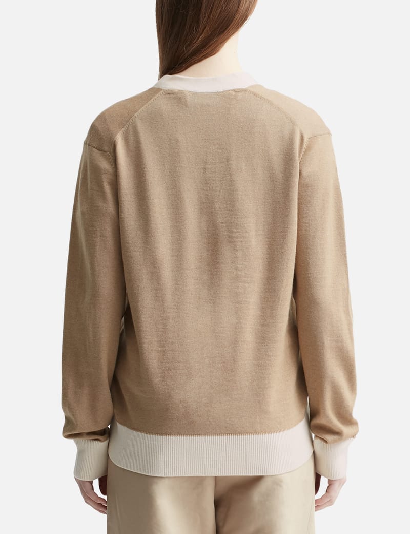 Maison Kitsuné - Baby Fox Patch Bi-Color Classic Cardigan | HBX