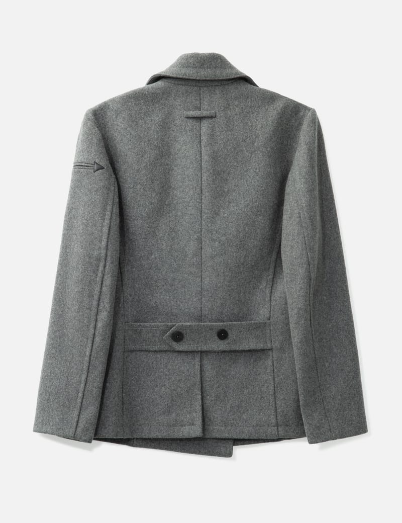 JEAN PAUL GAULTIER Wool Pea Coat - Grey wool coat in excellent