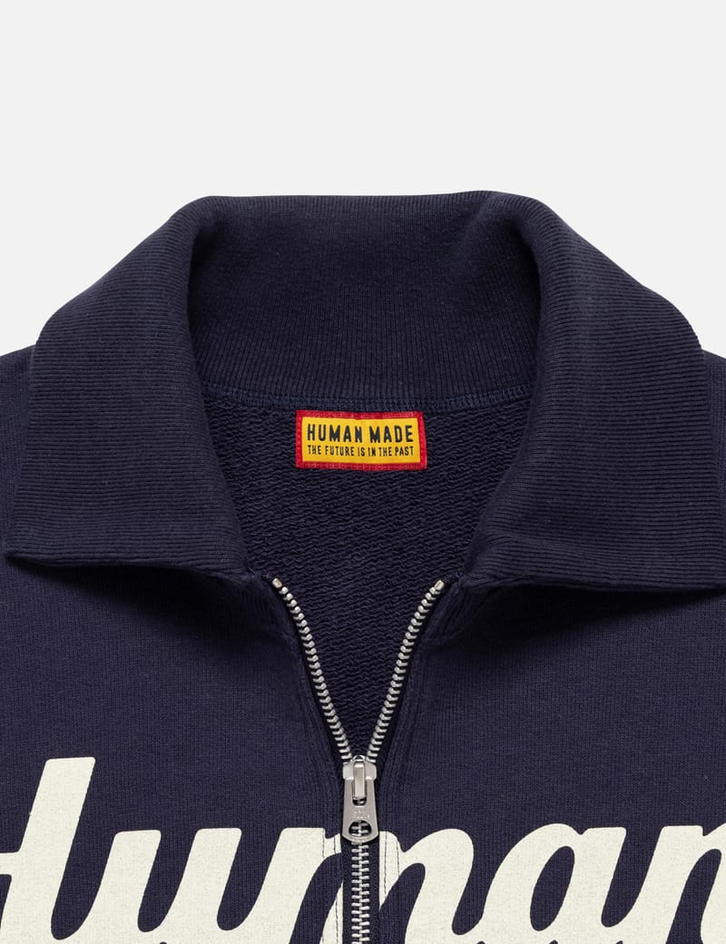 Human Made Half-Zip Sweatshirt - Classic navy cotton fleece