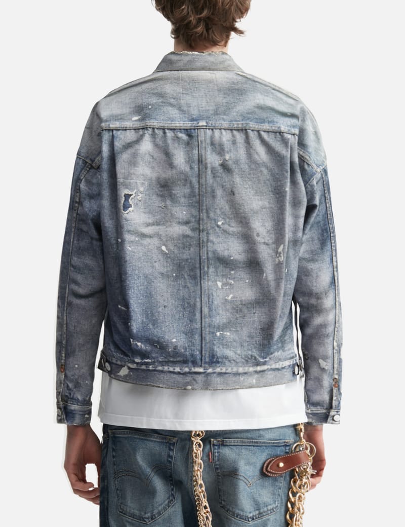JUNYA WATANABE MAN × New Manual Junya Watanabe Man X New Manual Trucker Jacket - Trompe l'oeil