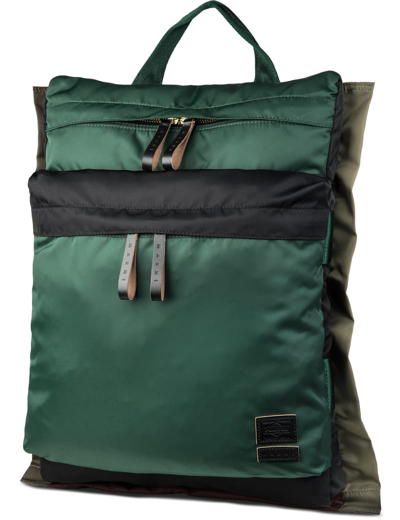 Marni - Green Marni X Porter Color Blocking Backpack | HBX