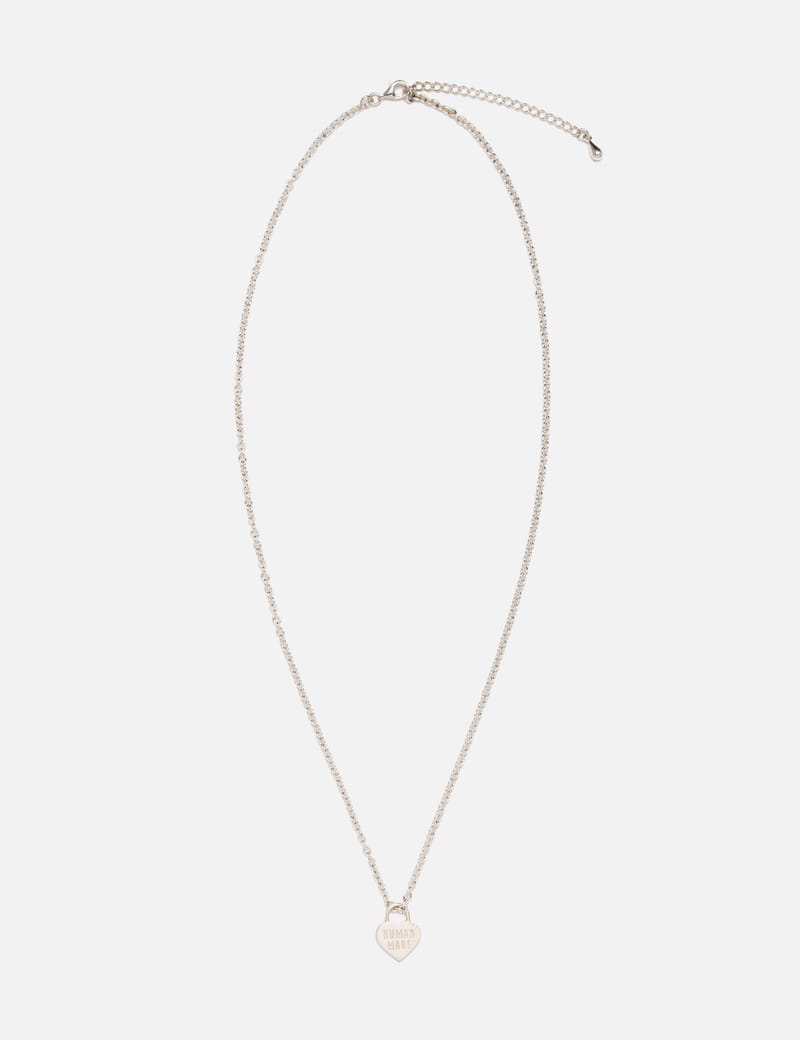 Human Made Heart Silver Necklace - 925 silver heart charm on